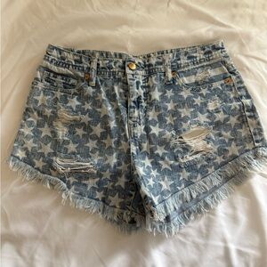 Mossimo Supply Co Blue Jean Shorts with Star Pattern